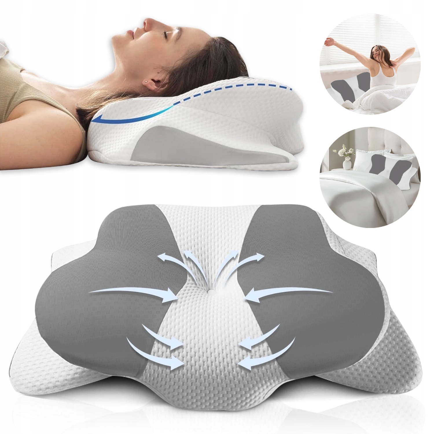 Poduszka Z Pamięcią Kształtu W Kształcie Motyla, Ortopedyczna Poduszka