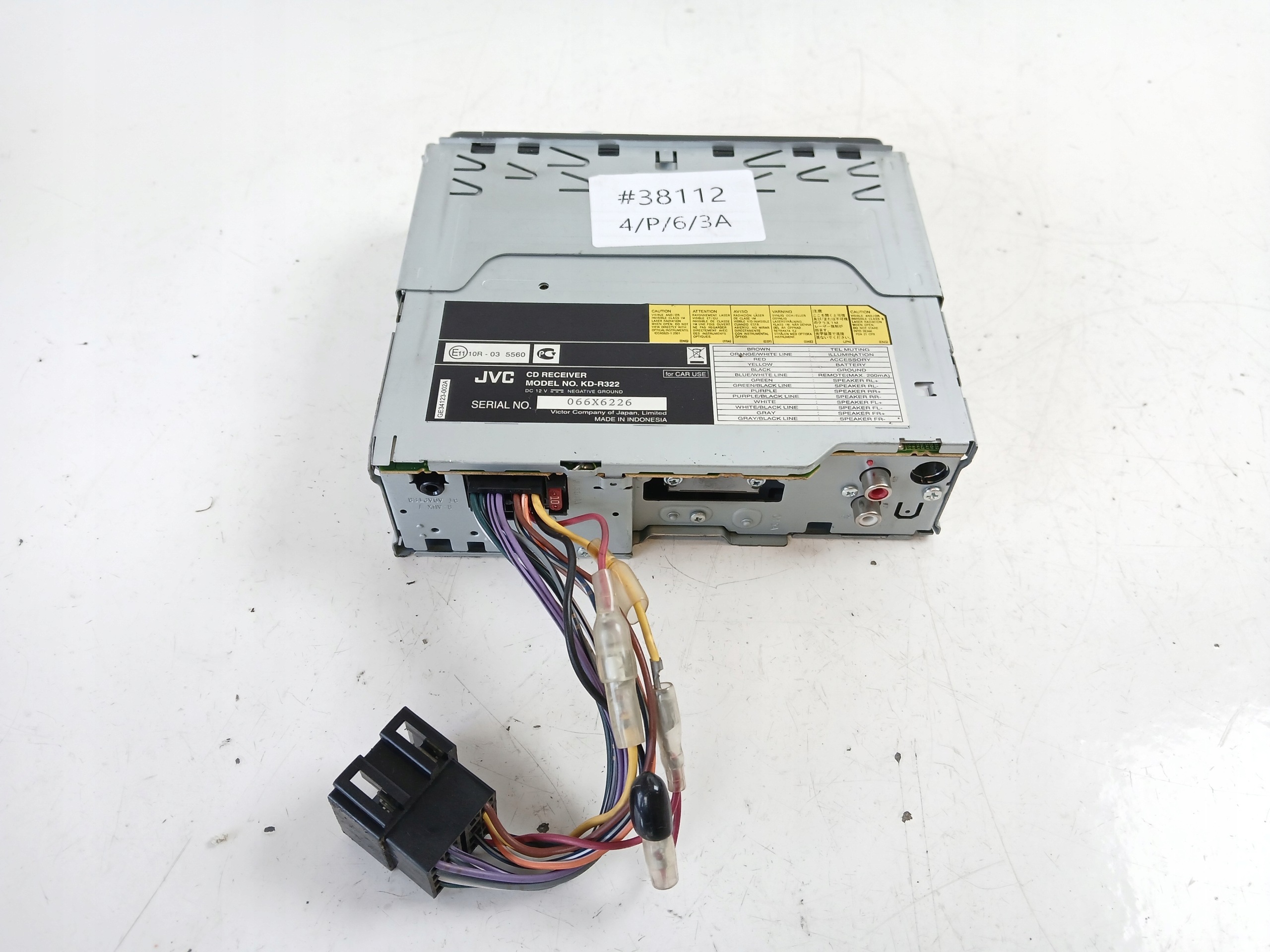 JVC KD-R322 radio RADIO CD AUX