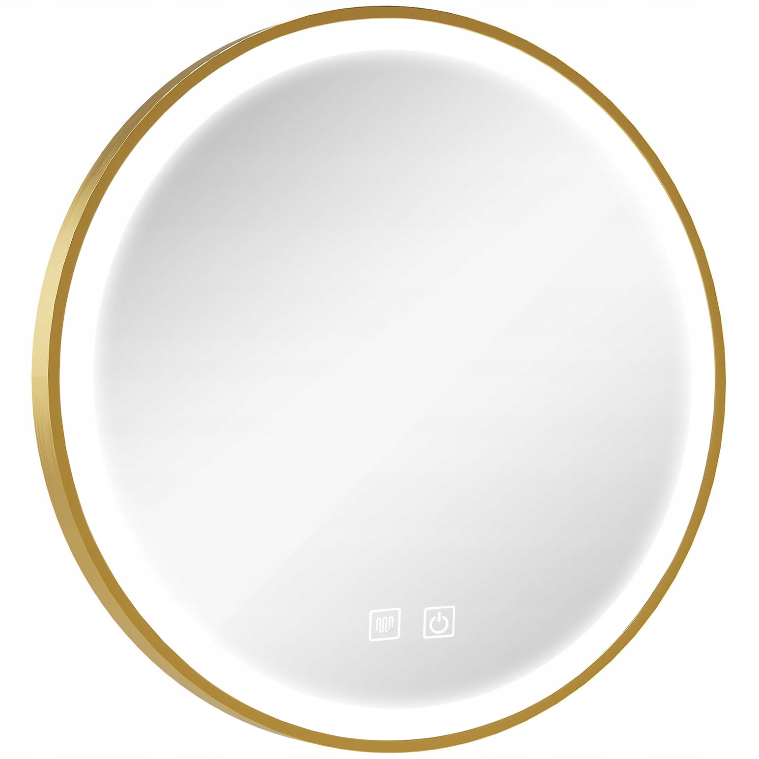 LUSTRO ŁAZIENKOWE ZŁOTA RAMA PODŚWIETLENIE LED OKRĄGŁE 70cm Kod producenta HOM-02502