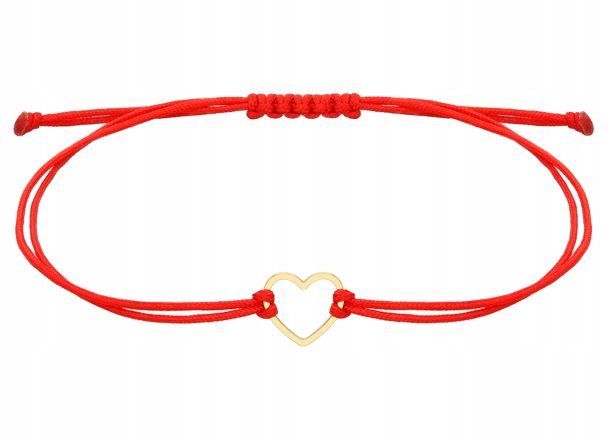 Zlatý náramek na šňůrce srdce srdíčko Au 585 Gravírování