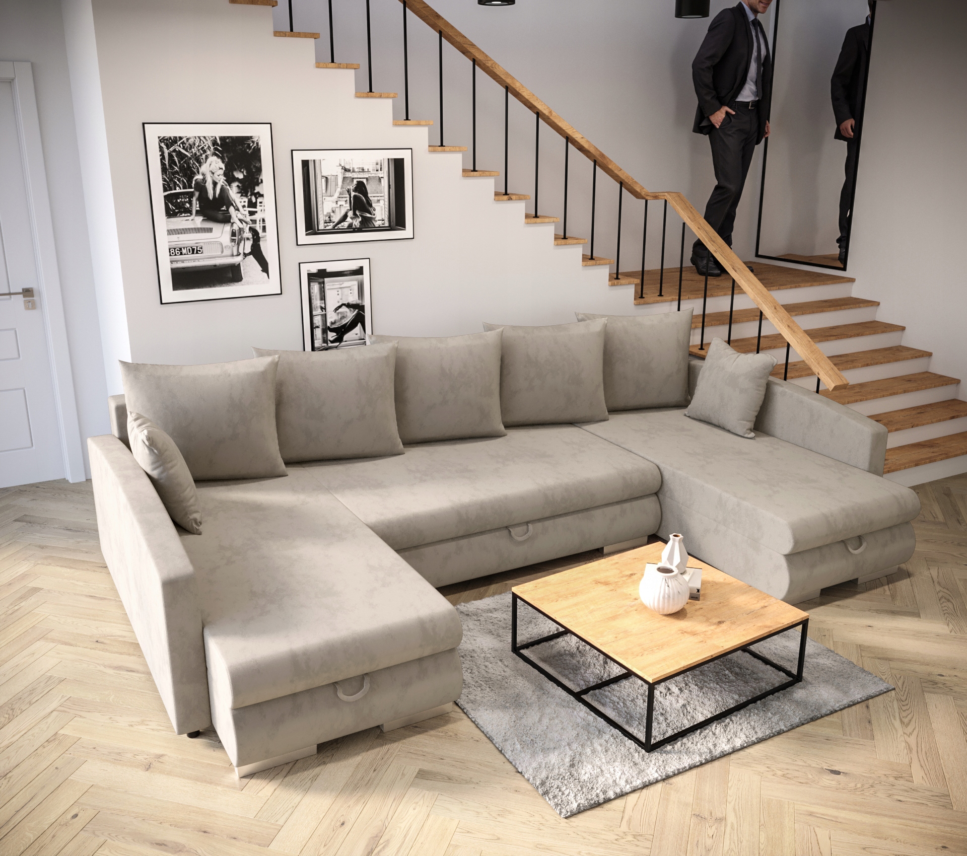 Narożnik U Wygodny Rozkładany Dubaj 305 EN Meble