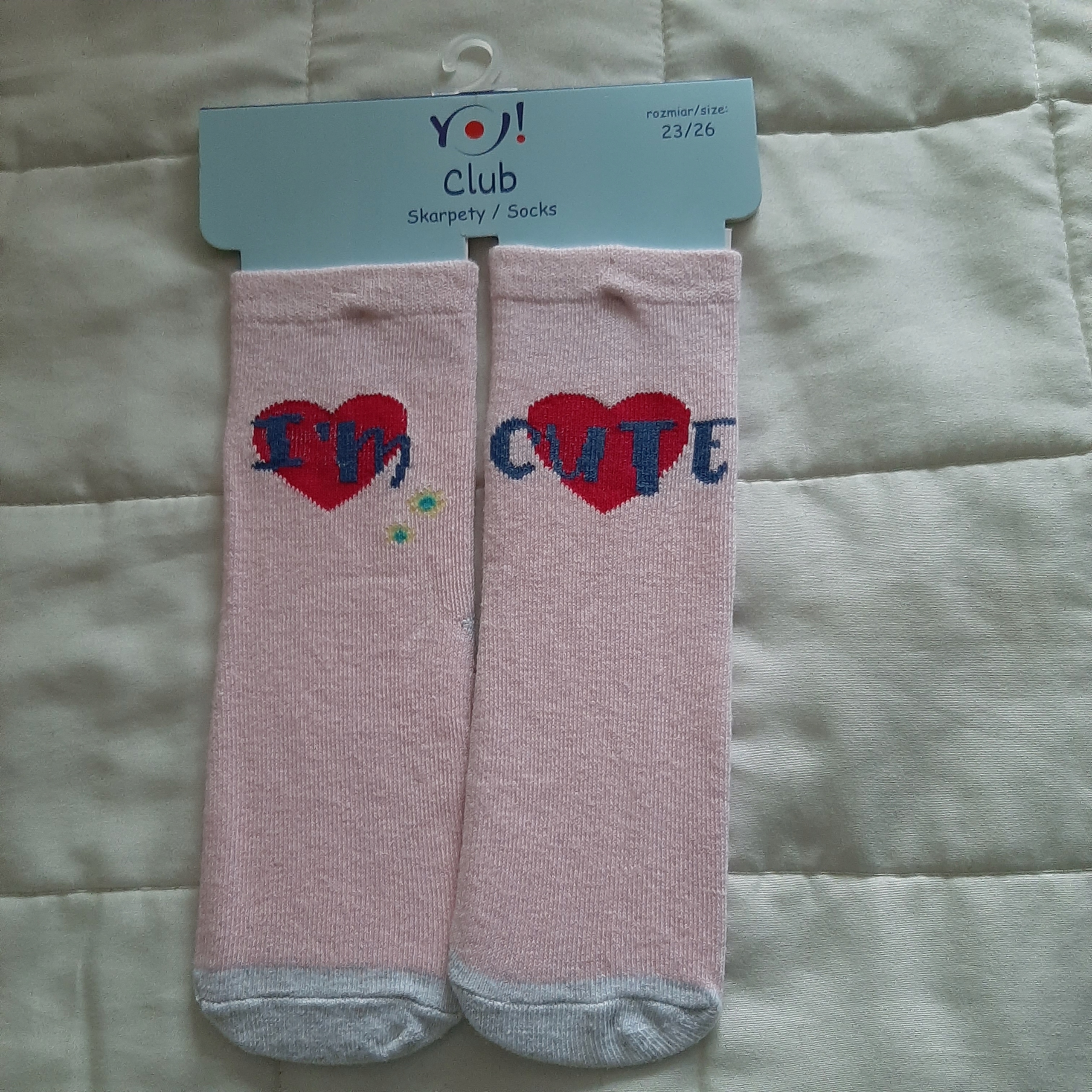 

nowe skarpetki Yo I'm Cute 23-26 ( 14-16cm)