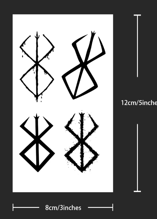 TYMCZASOWY TATUAŻ PÓŁTRWAŁY BERSERK BERSERKER NOWA TECHNOLOGIA Marka bez marki