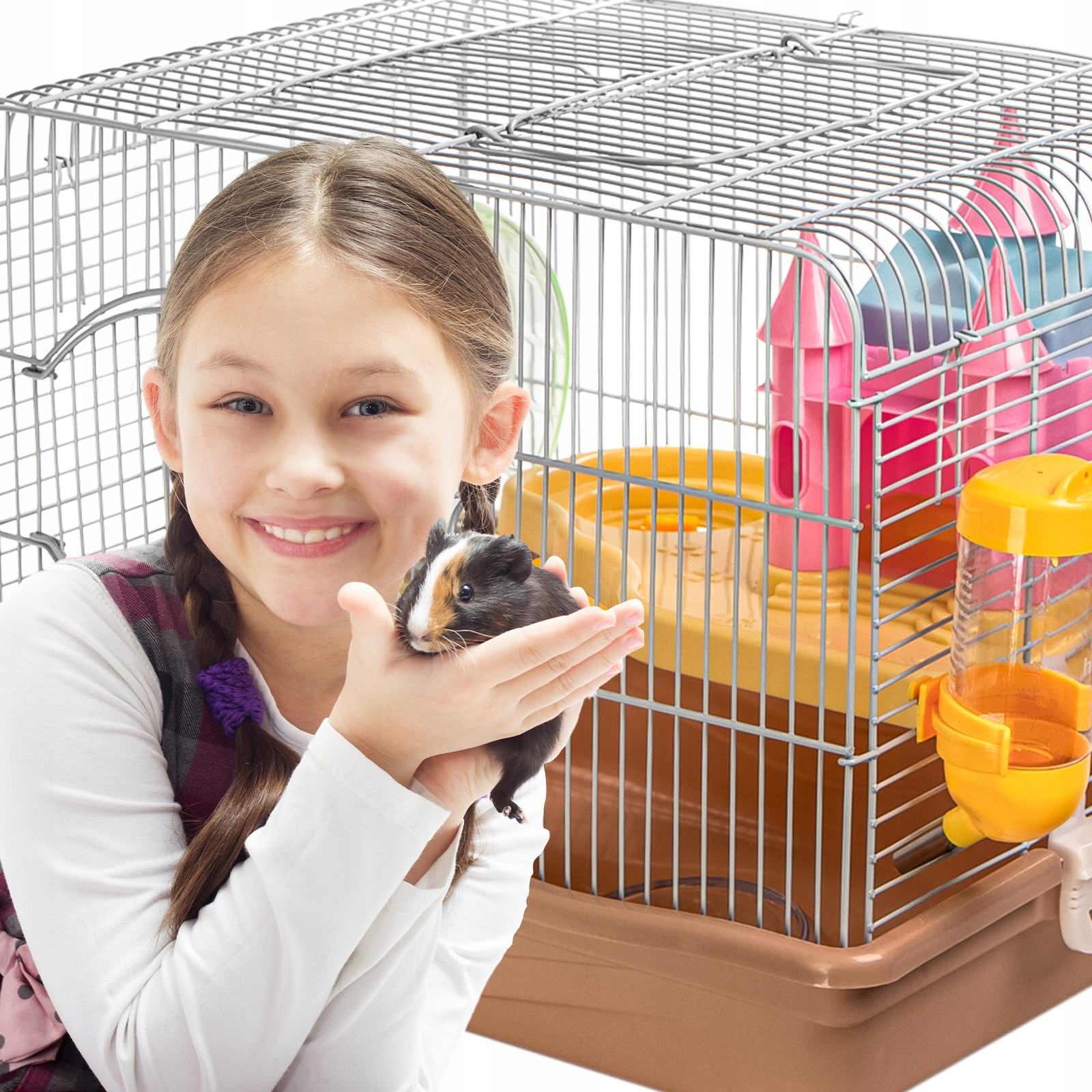 Barevná Klec Pro Křečka Myšku, Sada S Vybavením, Patro, Naviják