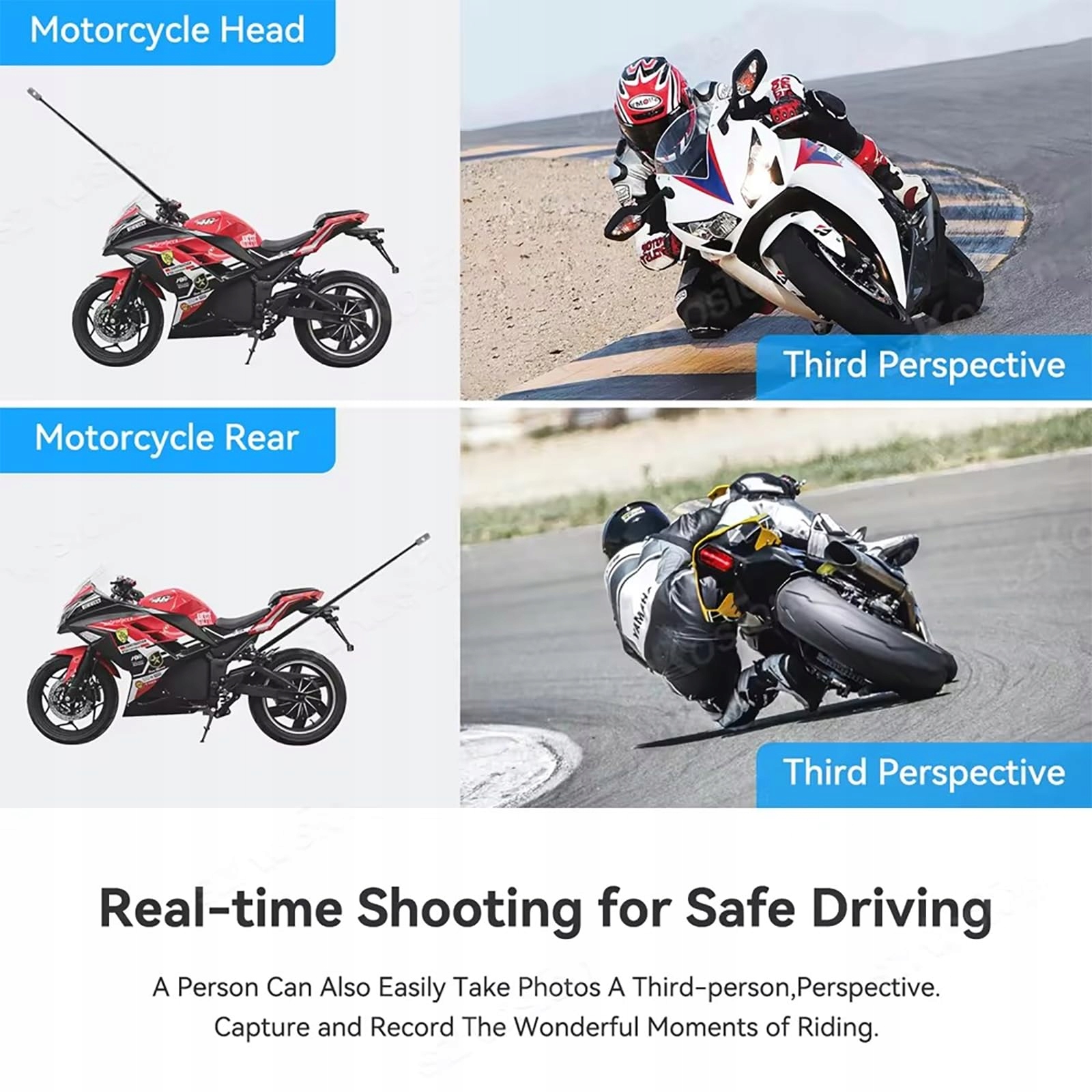 NEWFUN Uchwyt Kamery Do Insta360 X4 Zestaw Motocyklowy 360 Stopni Stabilny — miniatura 3