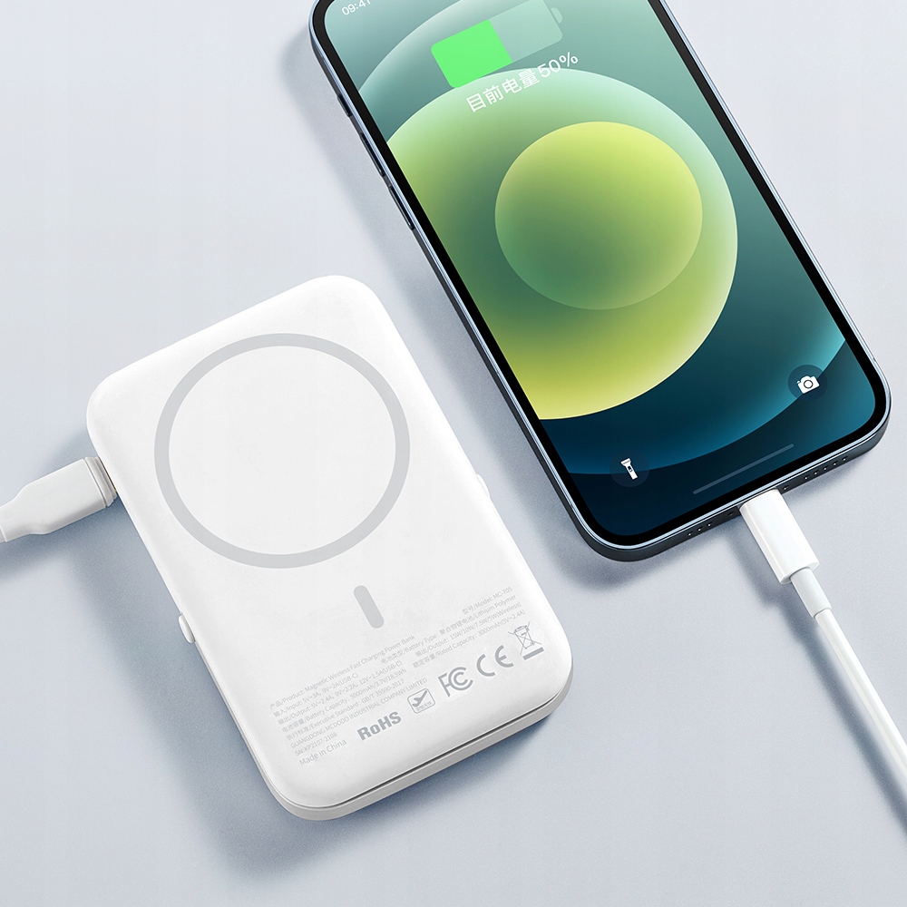 MCDODO POWERBANK INDUKCYJNY 5000 STOJAK MAGSAFE Złącza USB typ C inne