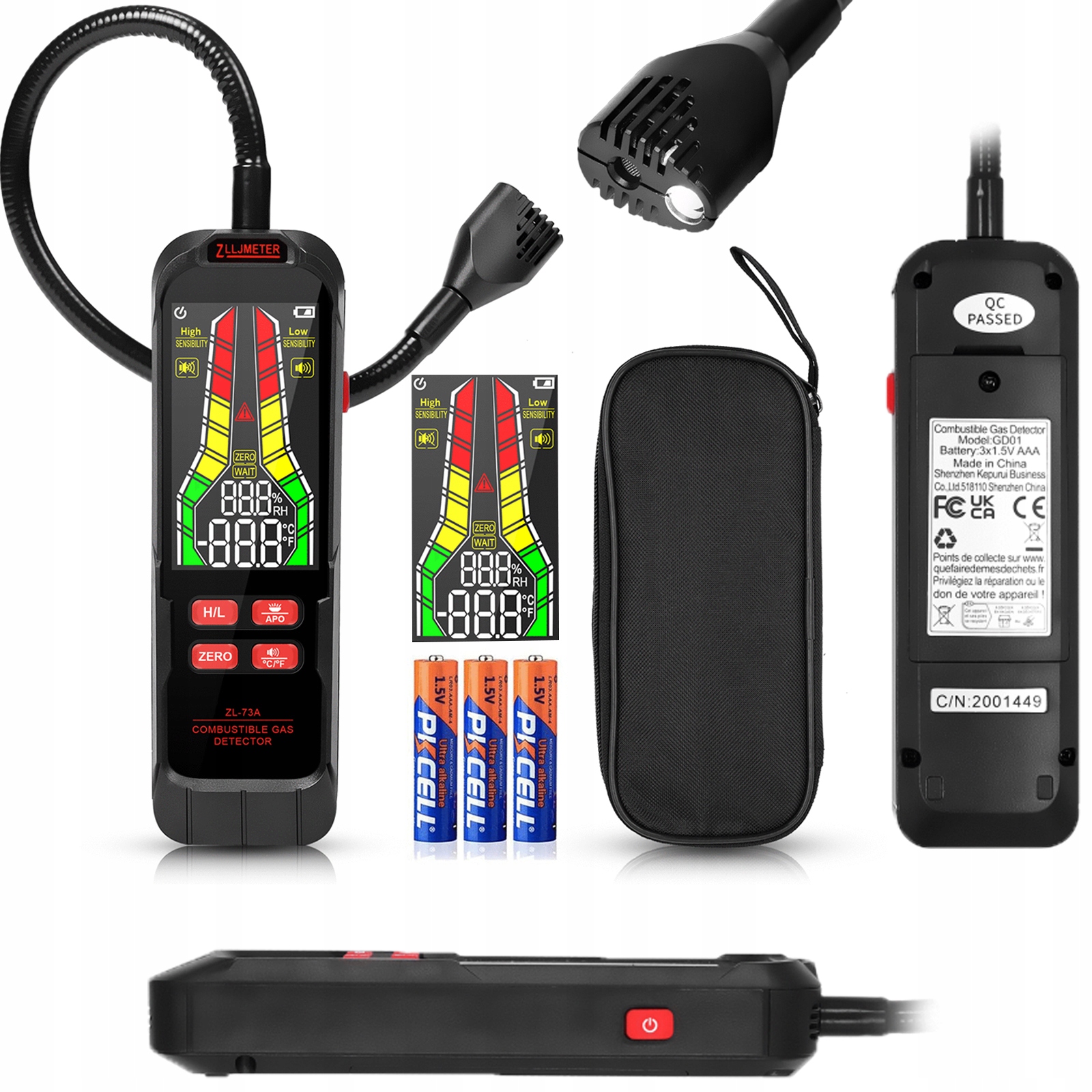 Detektor Detektor Plynu Zemního Lpg Detektor Plynů na baterie Sonda Propan