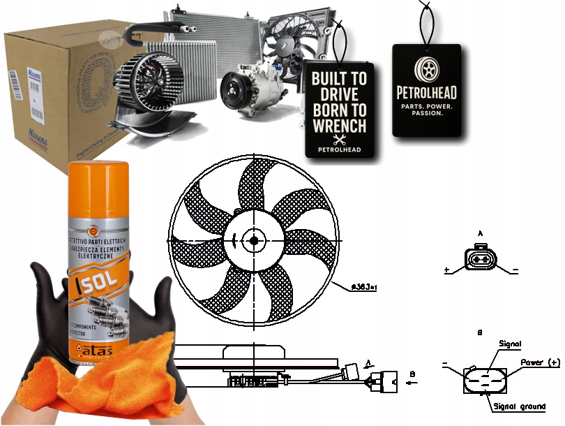 Ventilátor Chladiče L/p Audi A1 A3 Tt Seat Altea Alt #Petrolhead Pro+ Kit4