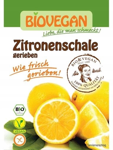 Levně 8 x Bio Vegan Citrónová kůra sušená, prášková, bezlepková, Bio 9 g