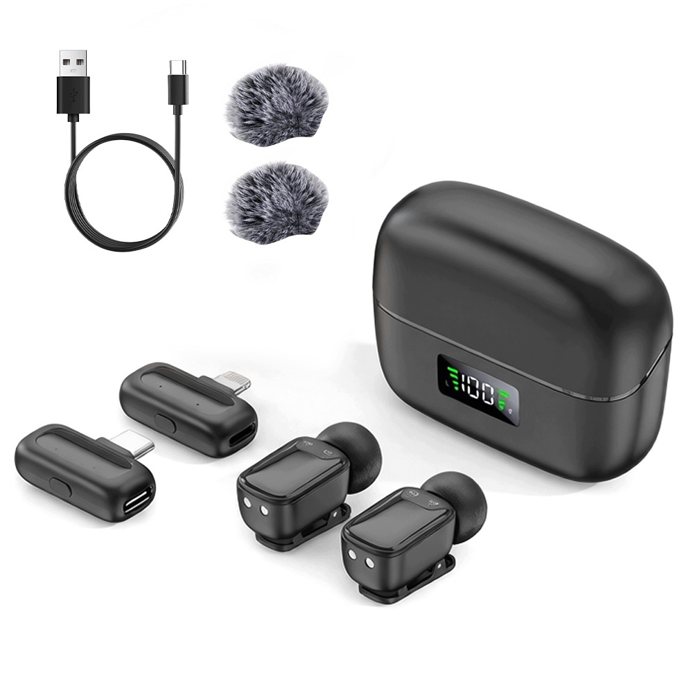 Bezdrátový kravatový mikrofon mini Usb Usb-c černý pro počítač