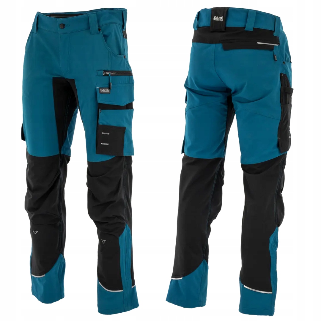 Sara Workwear Motionflex spodnie robocze do pasa Petrol 58
