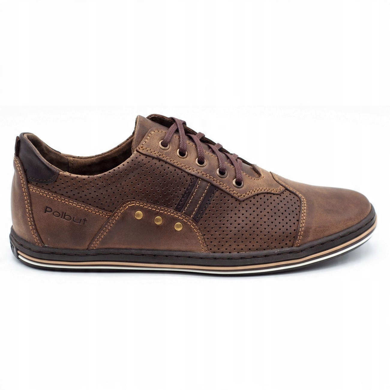 

Buty Męskie Skóra Casual Polskie 1801P Brąz 44