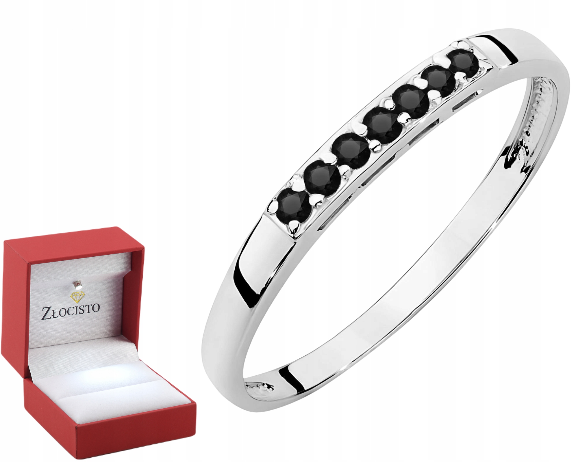 Bílé Zlato Prsten Obračka Černé Brilianty Zlato 585 Dárek Gravírování