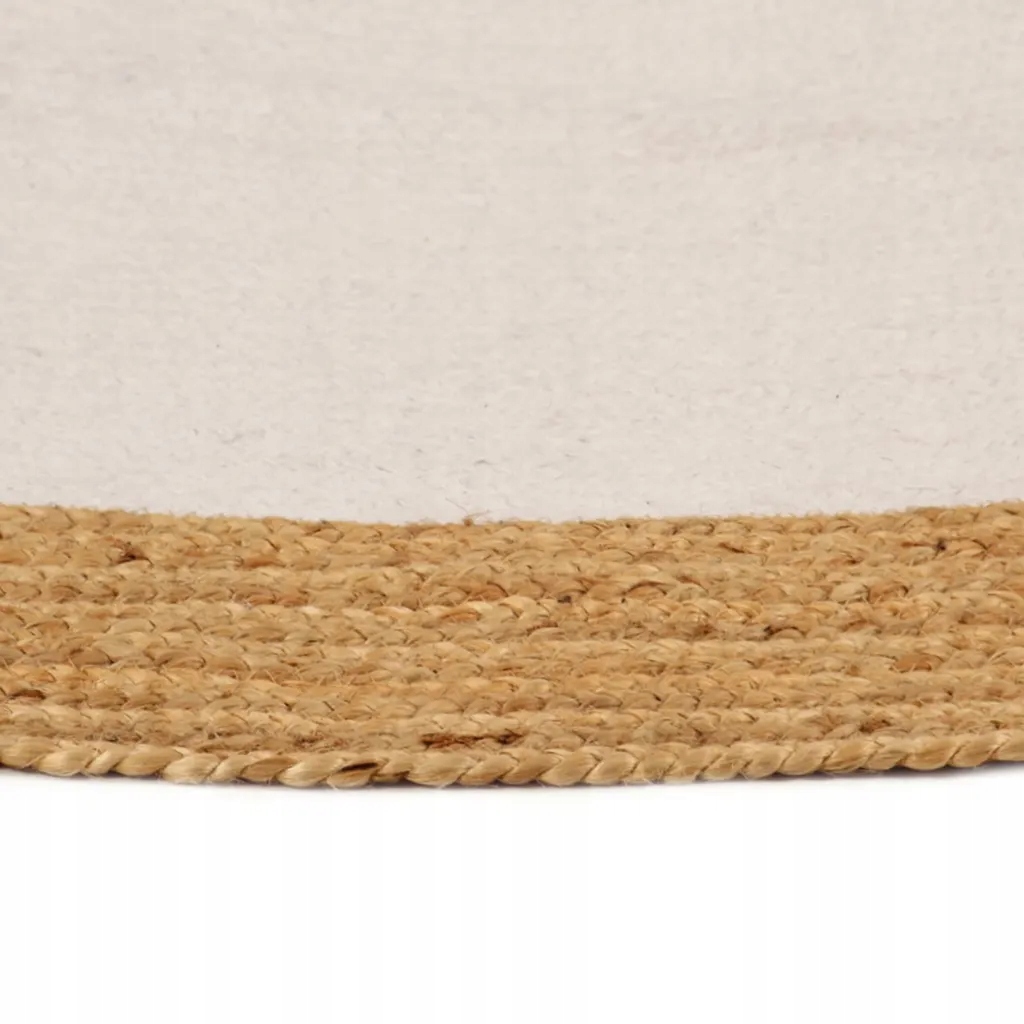 Pleciony dywan, biało-naturalny, 90 cm, juta, bawe EAN (GTIN) 8720287070948