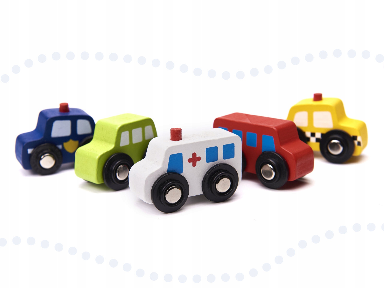 Drewniany tor dla dzieci pociąg auta 110x66x20cm Seria inna