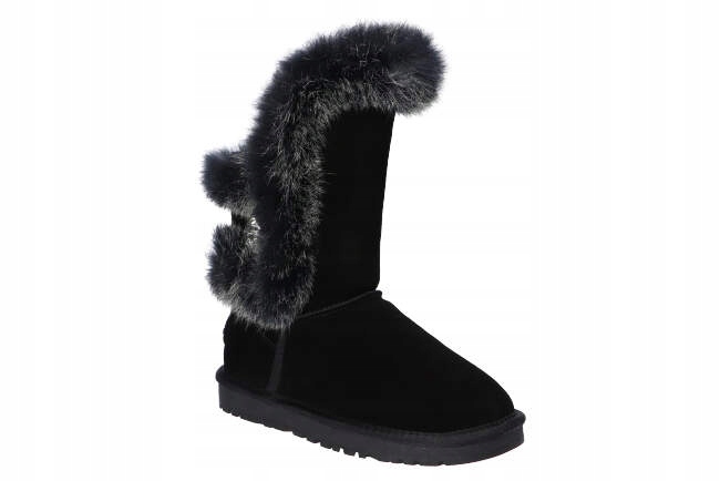 B029 ŚNIEGOWCE EMU BUTY ZIMOWE SKÓRZANE FUTRO B 36