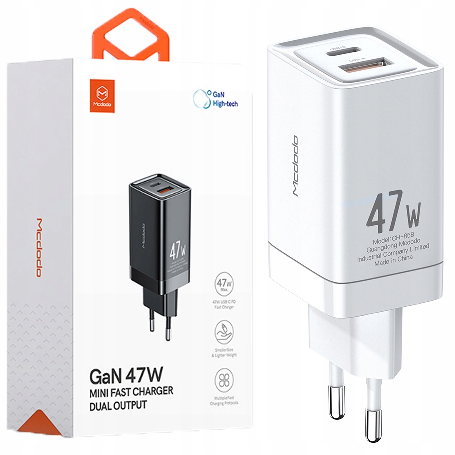 

Mcdodo Mini GaN Ładowarka 2X Usb/usb-c Pd Qc 47W