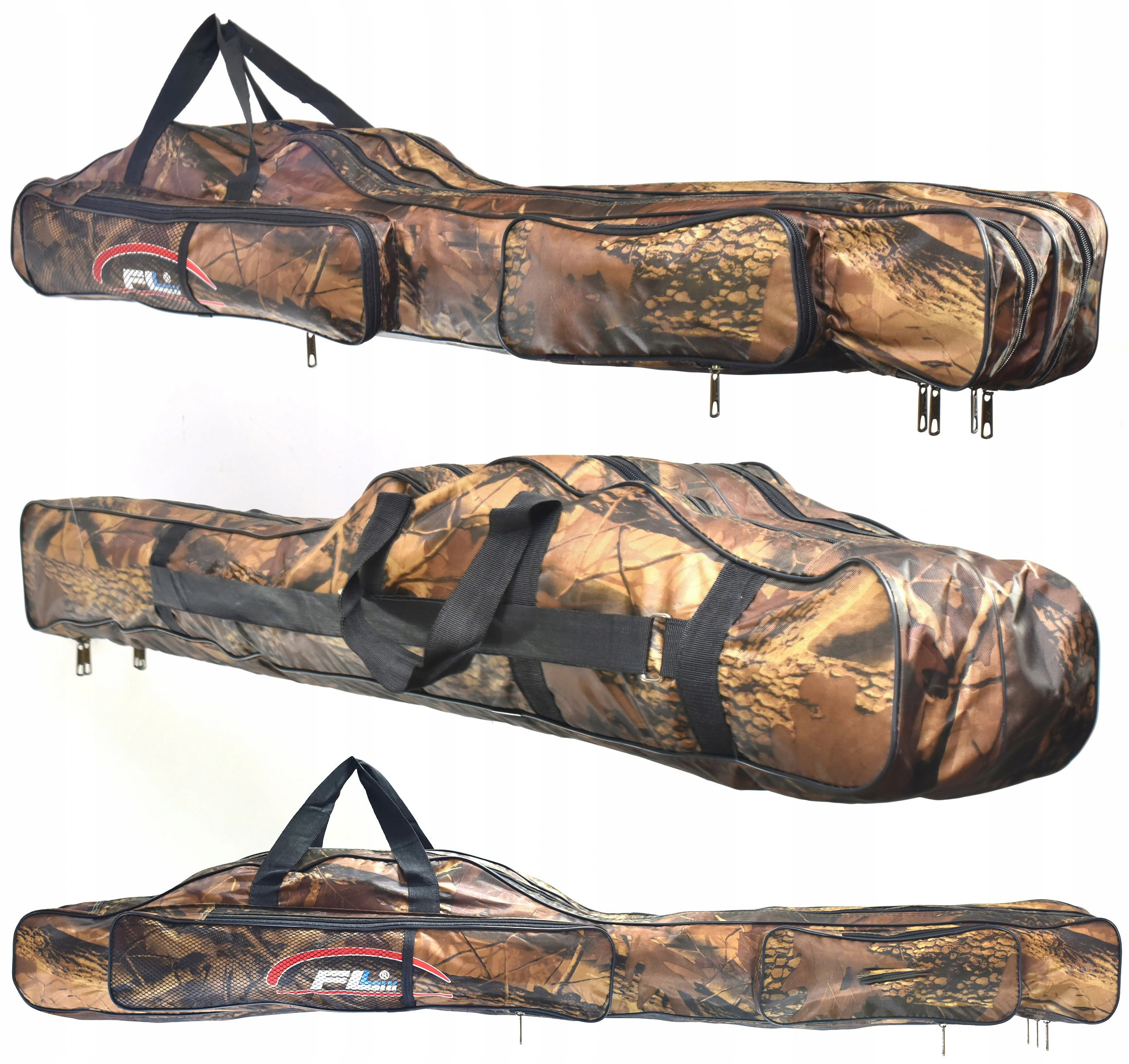 Pokrowiec torba na wędki 115 cm moro 3 komory Fl