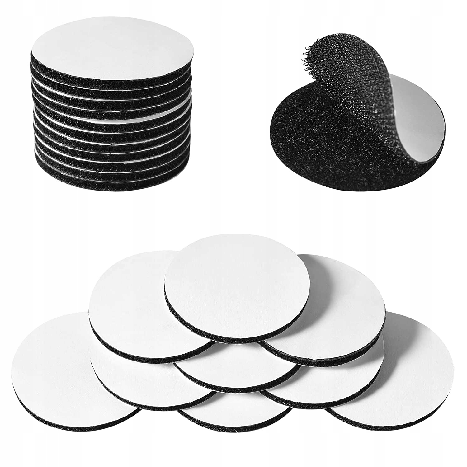 6x Rzepy antypoślizgowe pod dywan wykładzinę podkładka na rzep naklejki Grubość 2 mm