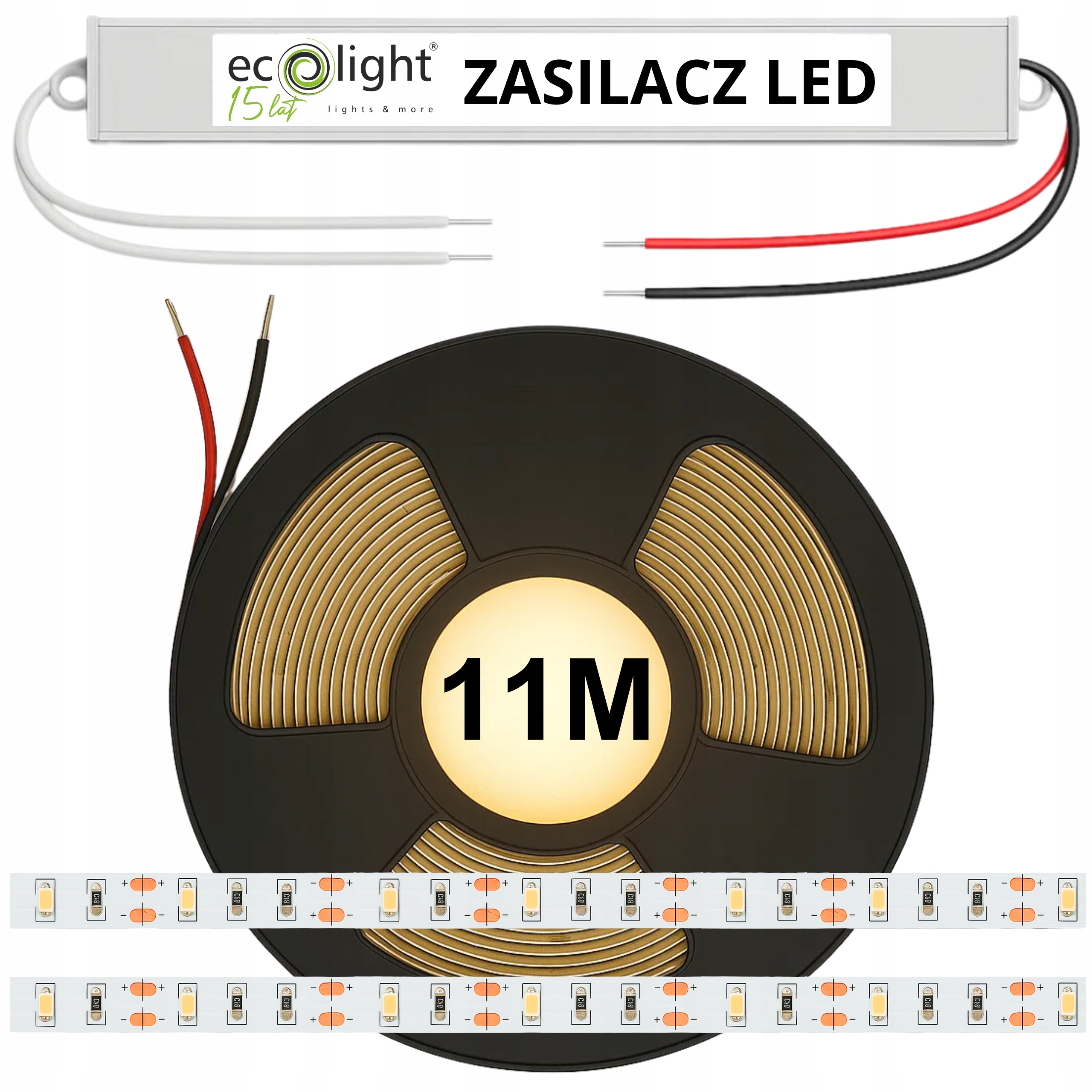Set 11M Led pásek bílý teplý Smd 2835 pásek 12V IP20 Premium