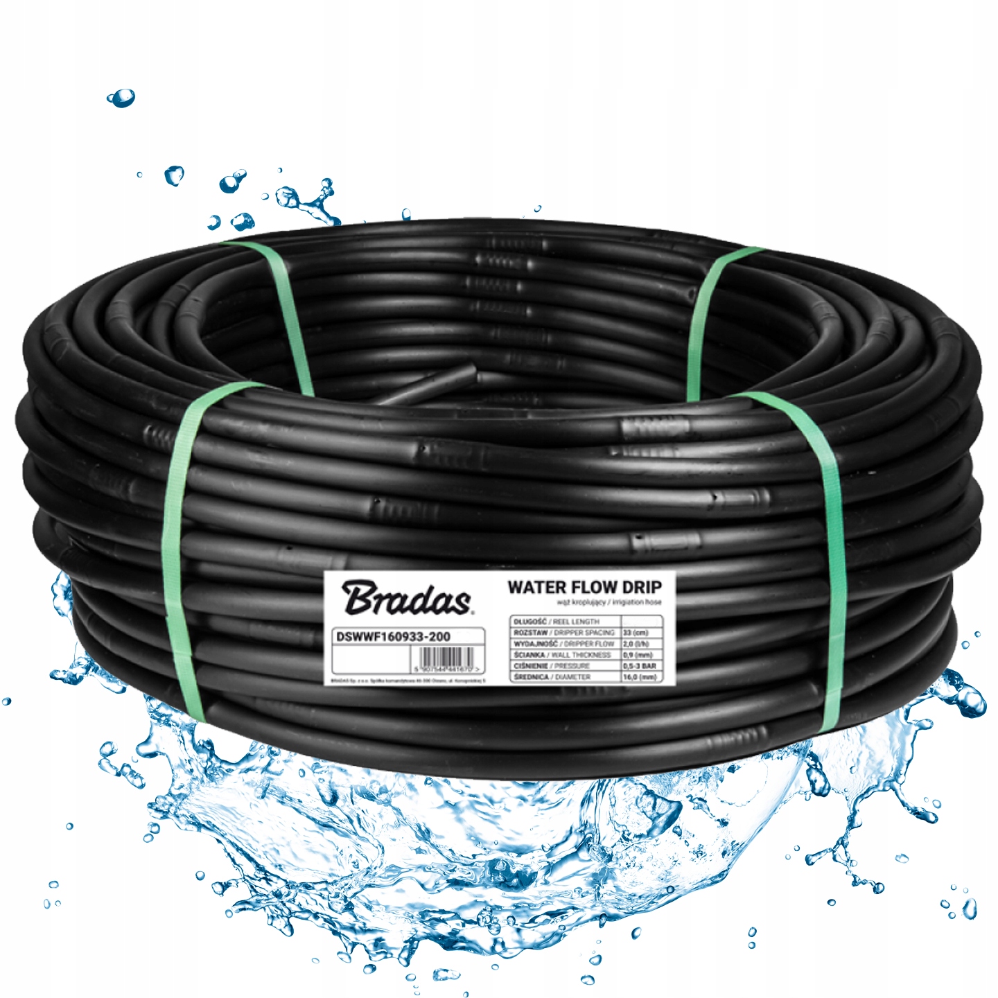 Linia Kroplująca Wąż przewód Kroplujący 16mm 33cm Nawadniania Ogrodu 100m