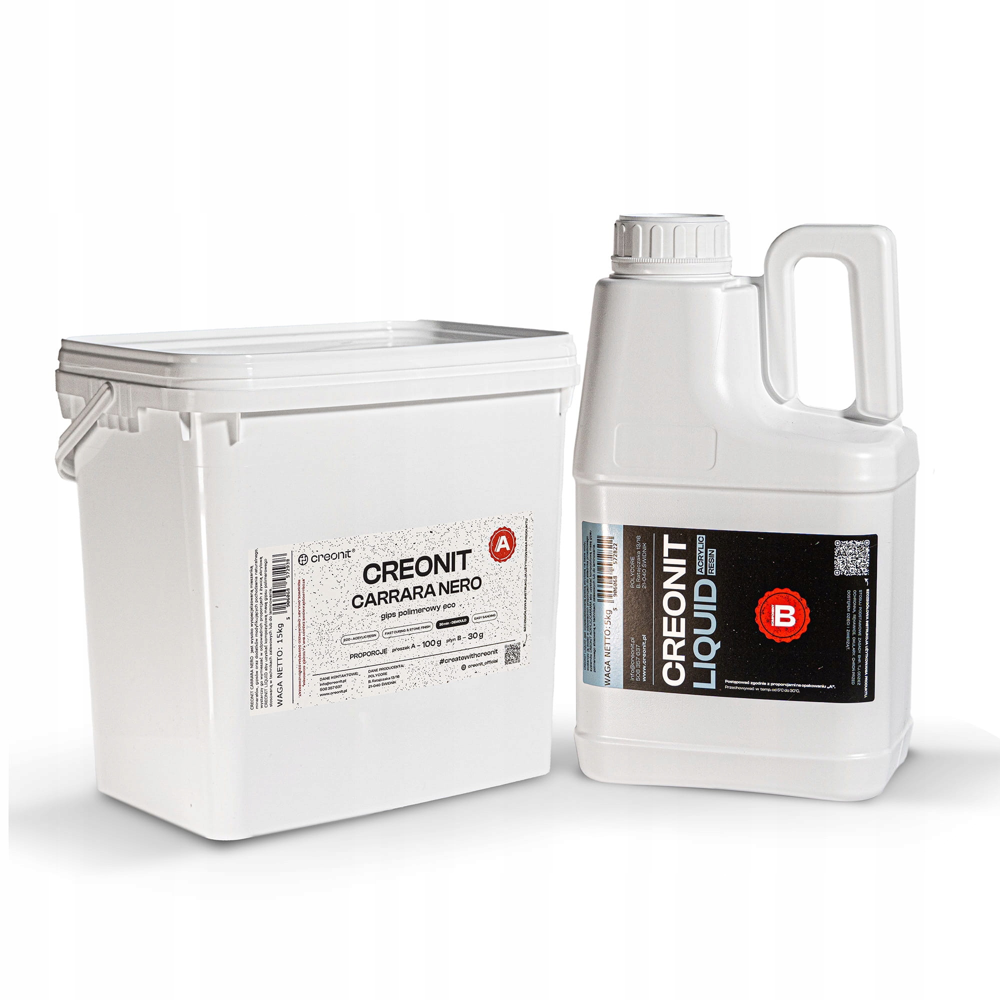 Polymerační sádra (dvousložkový) Creonit Carrara Nero (sada) 20kg