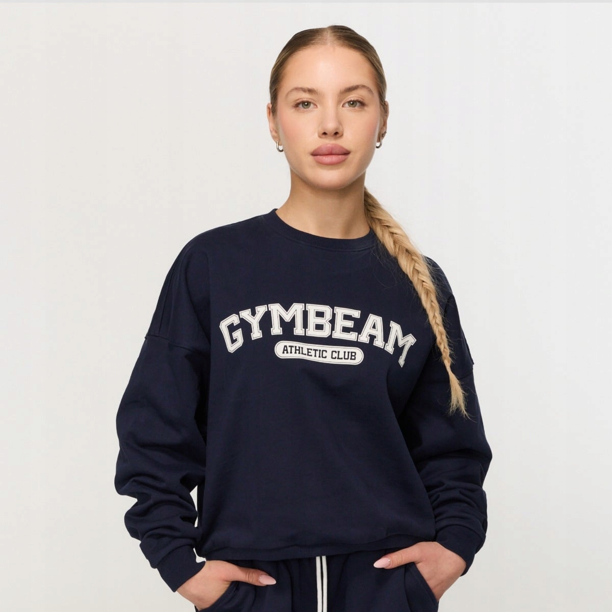 Bluza Damska Varsity Bawełniana Komfortowa Miejski Styl Blue L GymBeam