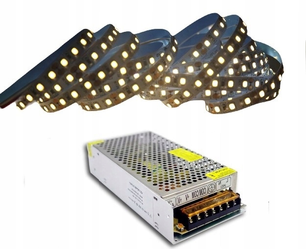 Hotová sada Led pásků 2835 120LED, hustá bílá, teplé osvětlení 230 V, 15 m