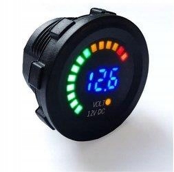 Led voltmetr 12V modrý