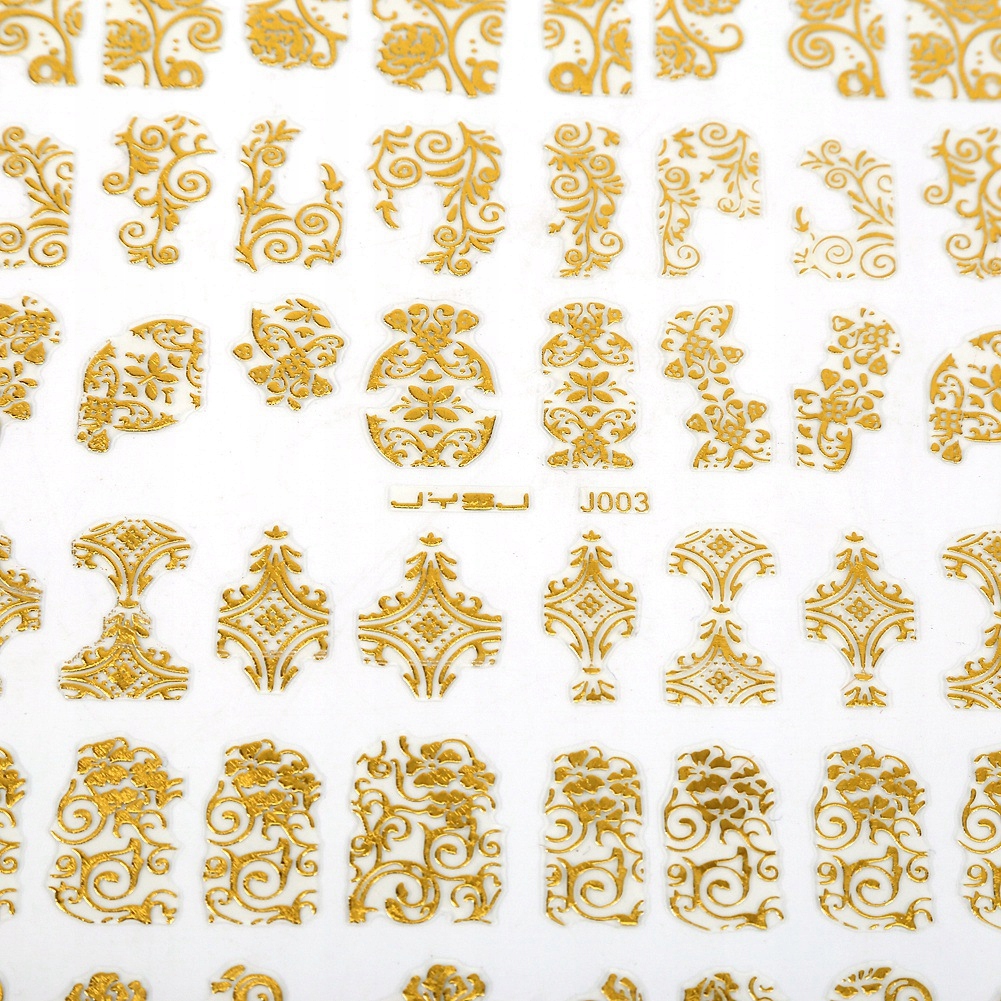 108 kusů list 3D Design Nail Art Manikúra Samolepky na nehty Qf