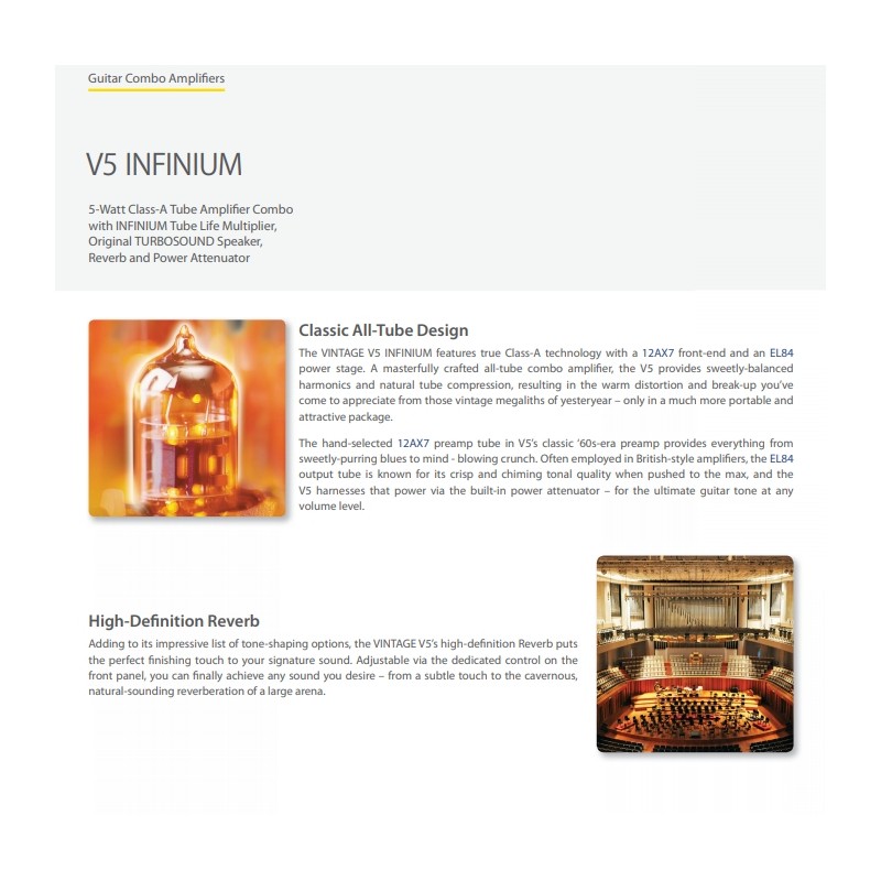 V5 Infinium Wzmacniacz Lampowy Combo Gitarowe 5W głośnik 8 cali Behringer Model V5 Infinium