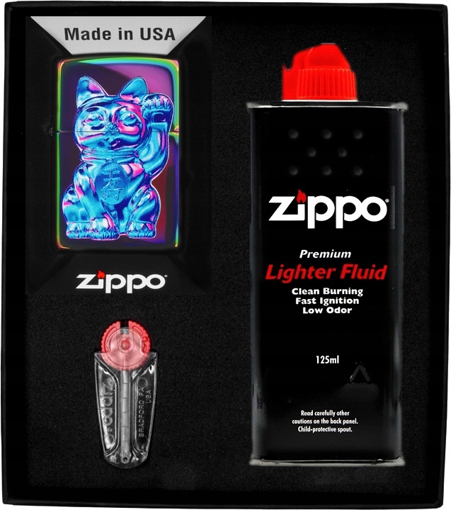 Sada Zippo Zapalovač Lucky Cat Design Dárkový No1