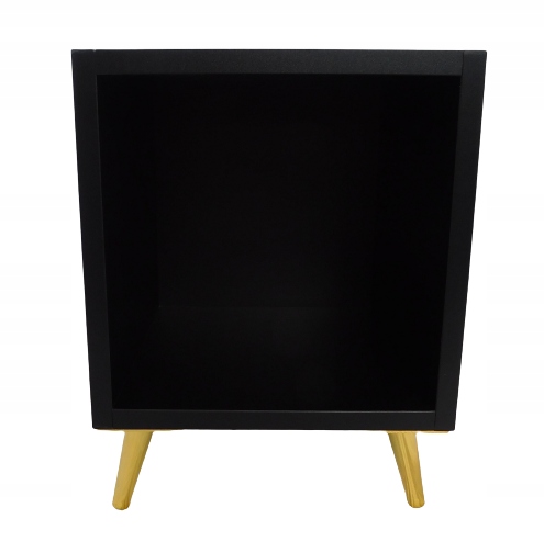 

Szafka nocna Riviera Czarna Kwadrat Nogi złote