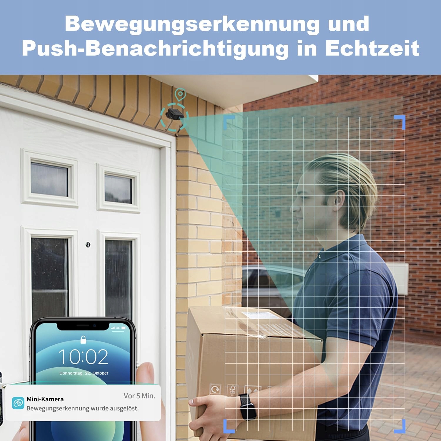 FJJVFF Mini Kamera 4K HD WiFi Kamera z Nocnym Widzeniem i Detekcją Ruchu — miniatura 6