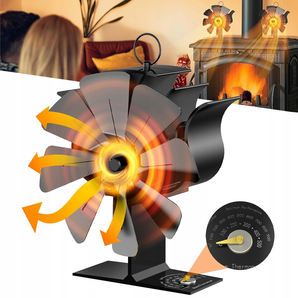 Krbový ventilátor 8 lopatek Termoelektrický větráček napájený bez proudu