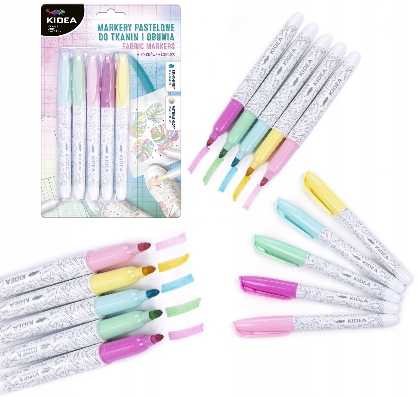 

Markery Pastelowe Do Obuwia I Tkanin 5 kol Kidea