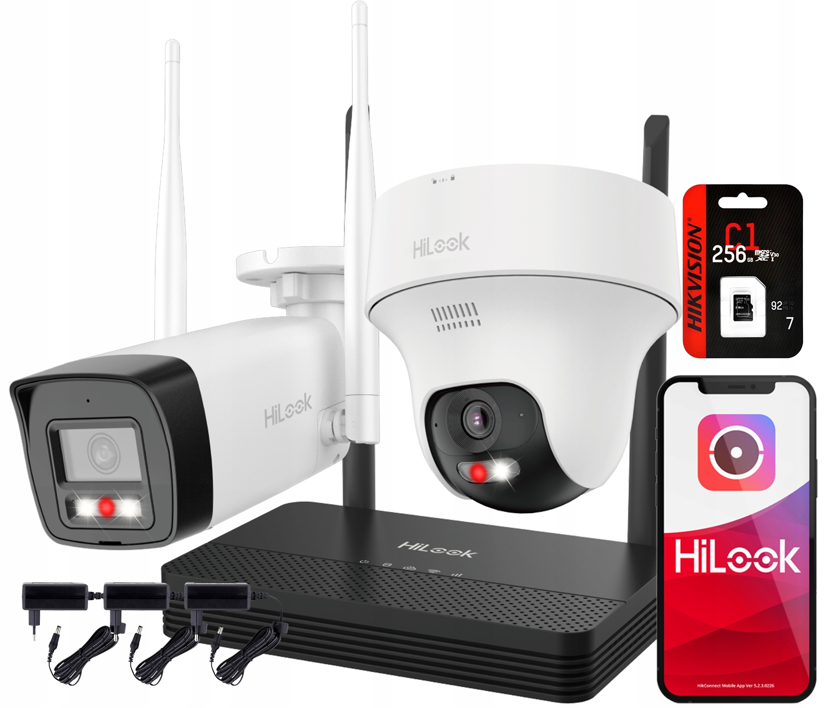 4MPx WiFi monitorování EasyLink HiLook WIFIKIT-BT4-4CH 256GB karta