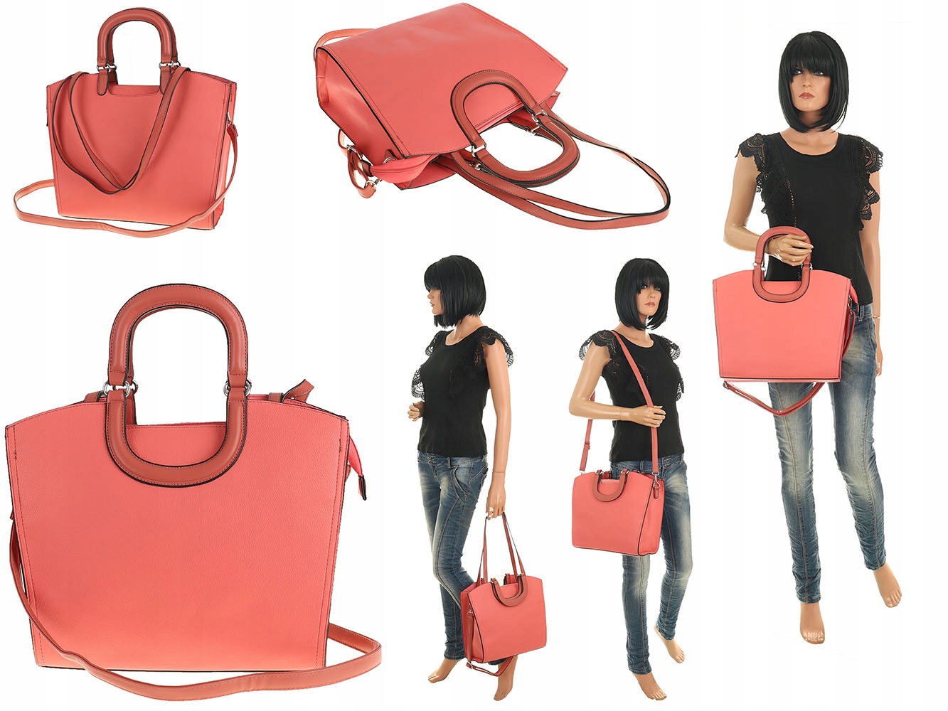 Maria C. Torebka Damska kuferek różowy listonoszka MC664 pink Marka inna