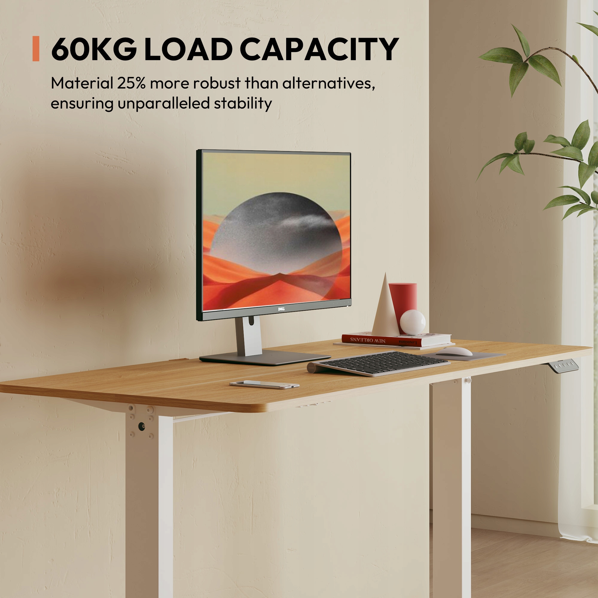 FLEXISPOT Lite 140*60cm Biurko elektryczne z regulacją wysokości, klonowe Szerokość mebla 140 cm