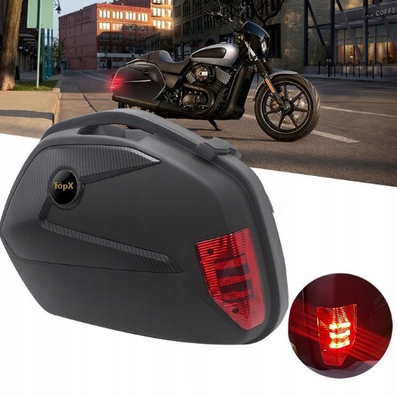 Boční Kufry 2KS Abs Led Světlo Stop Led Univerzální Rošty 23L x2