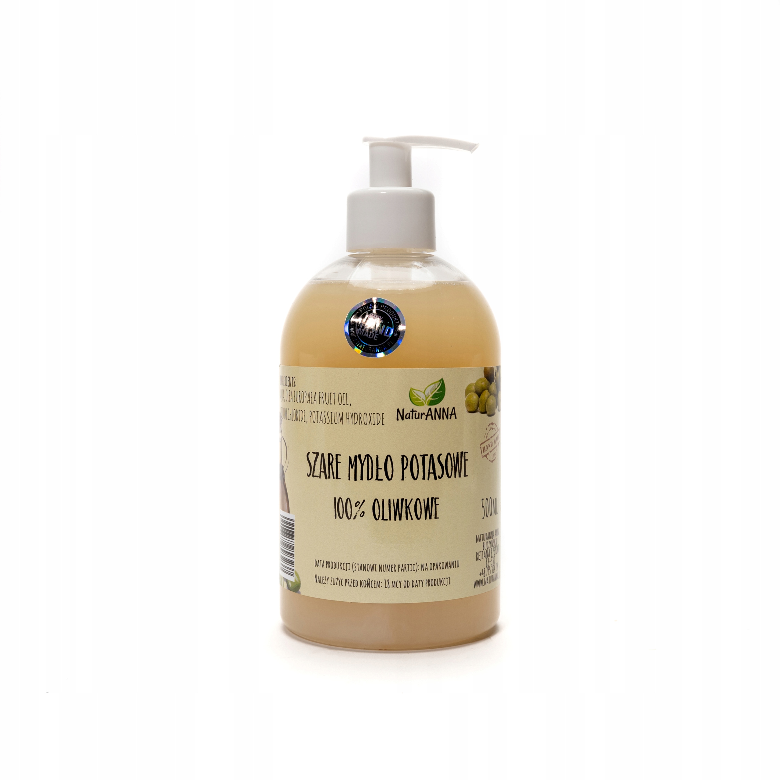 

Szare Mydło Potasowe 100% Oliwkowe 500ml