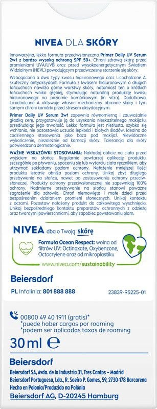 Nivea Sun Serum Spf 50 Primer Denní 30ML