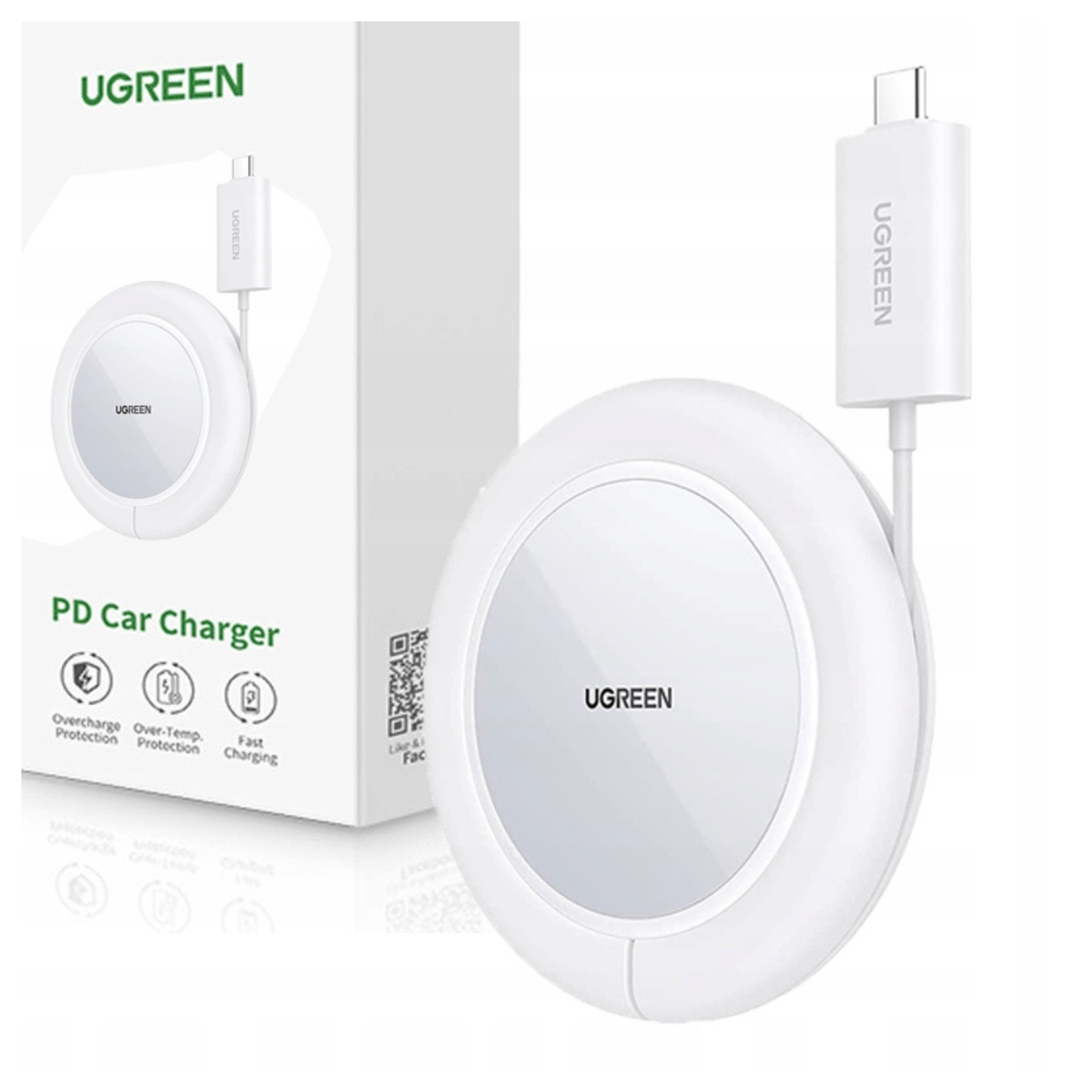 Nabíječka Ugreen CD245 40123 bezdrátová Qi MagSafe 15W s Usb-c kabelem