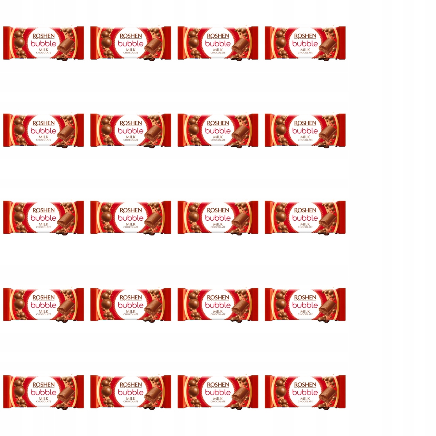 Levně 20x 80g Roshen čokoláda bublinková mléčná Karton