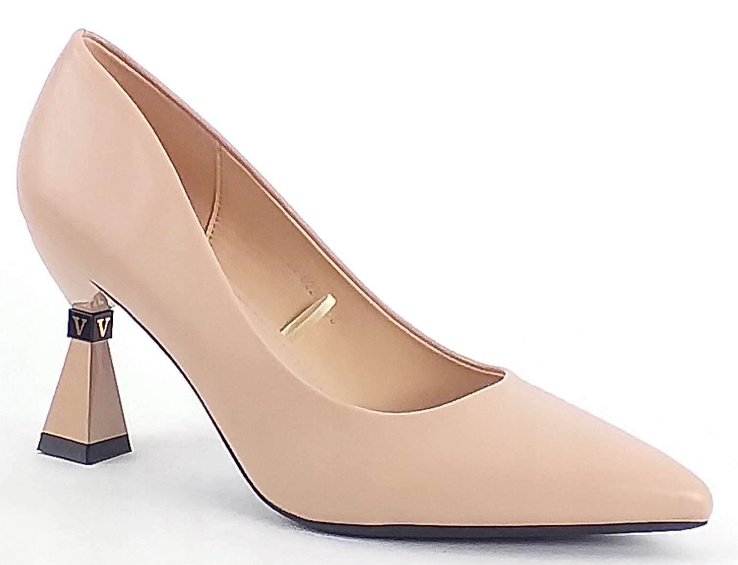 Czółenka Vinceza 62296 Be Damskie Na Słupku Kieliszek Półbuty Beżowe 38
