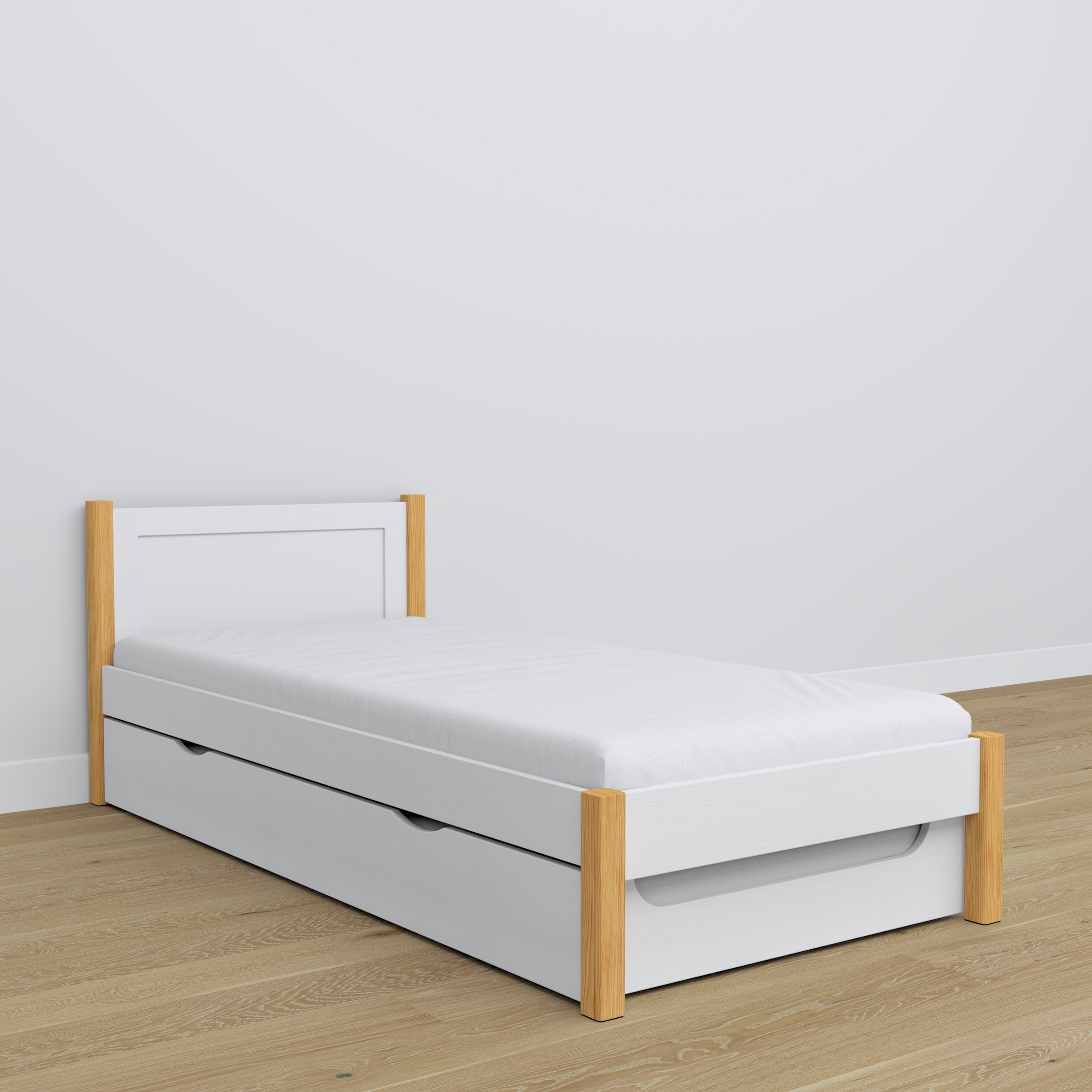 Łóżko pojedyncze z szufladą na materac N02 100x180 Typ łóżko piętrowe