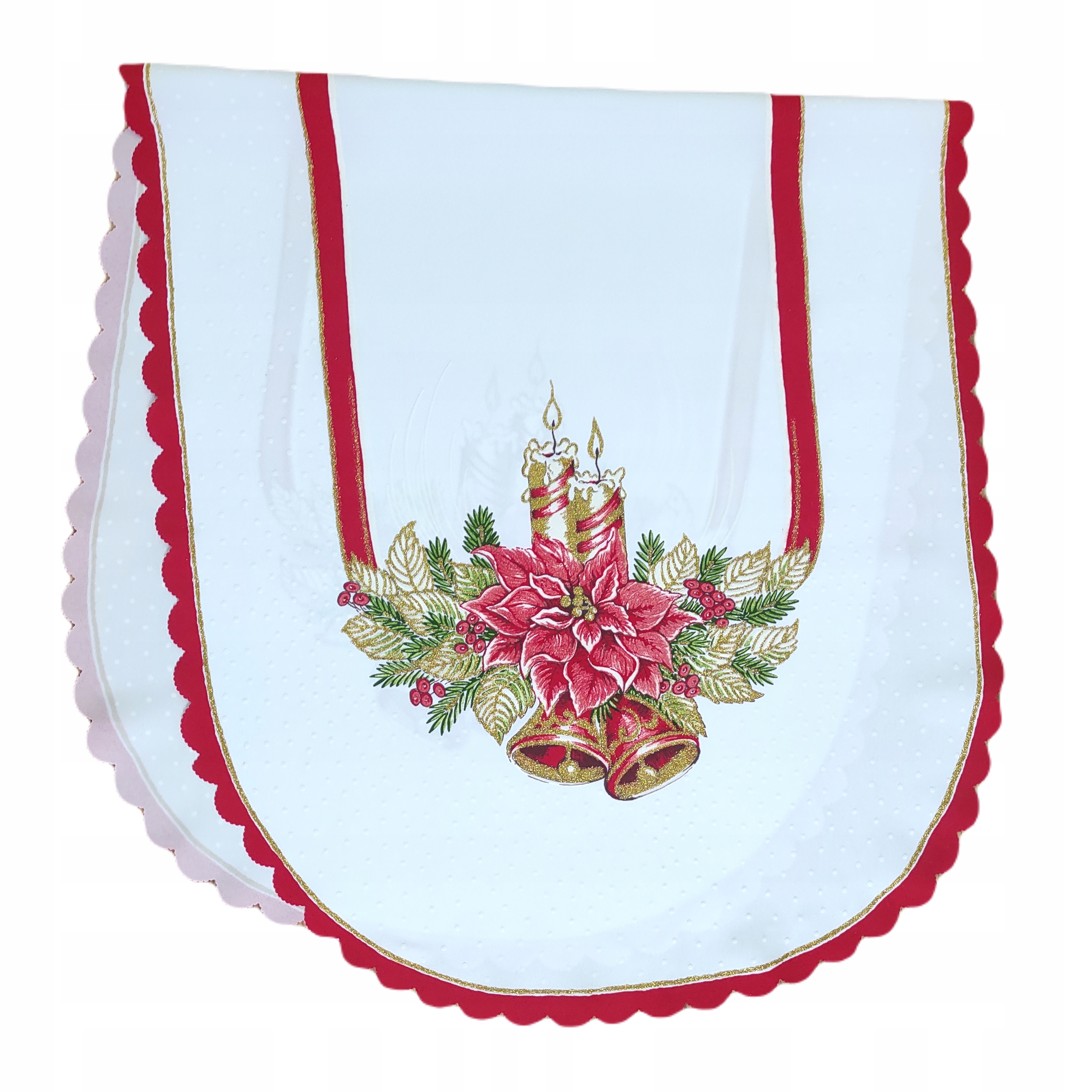 

Bieżnik Świąteczny 50 x 110 cm czerwona lamówka