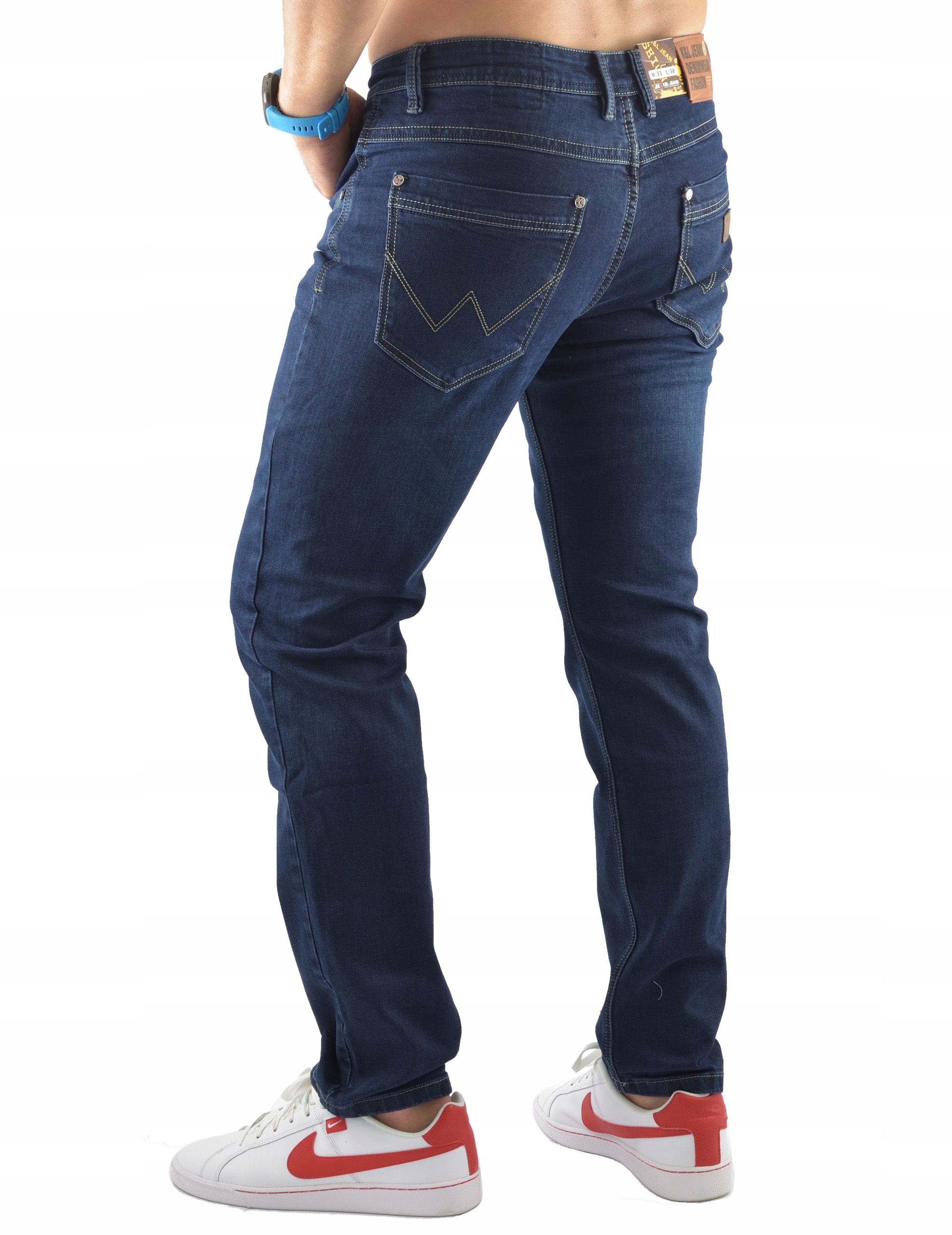 MĘSKIE JEANSY K&L GRANAT SPODNIE 38/30 Marka inna