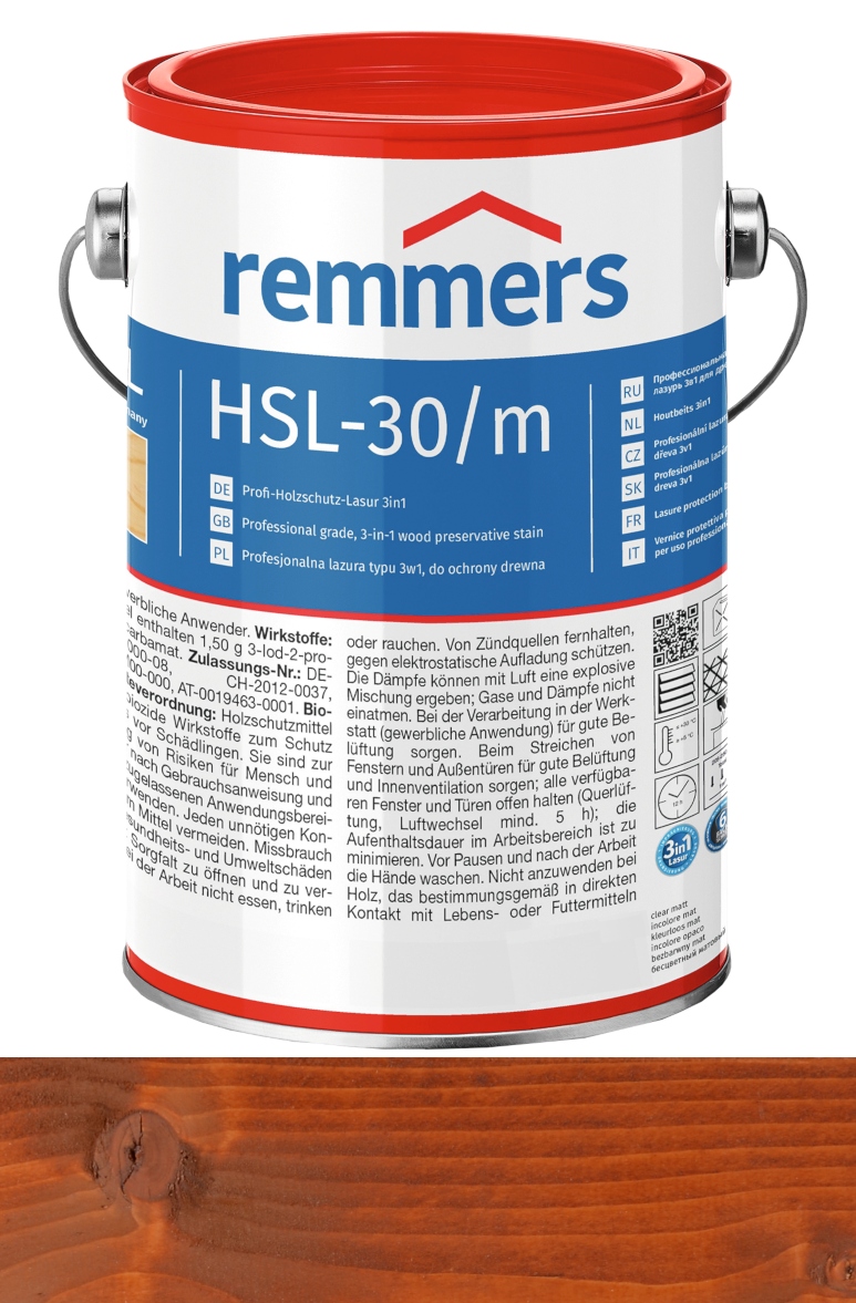 Remmers HSL-31 lazura na dřevo Hk-Lasur 2,5L kaštan