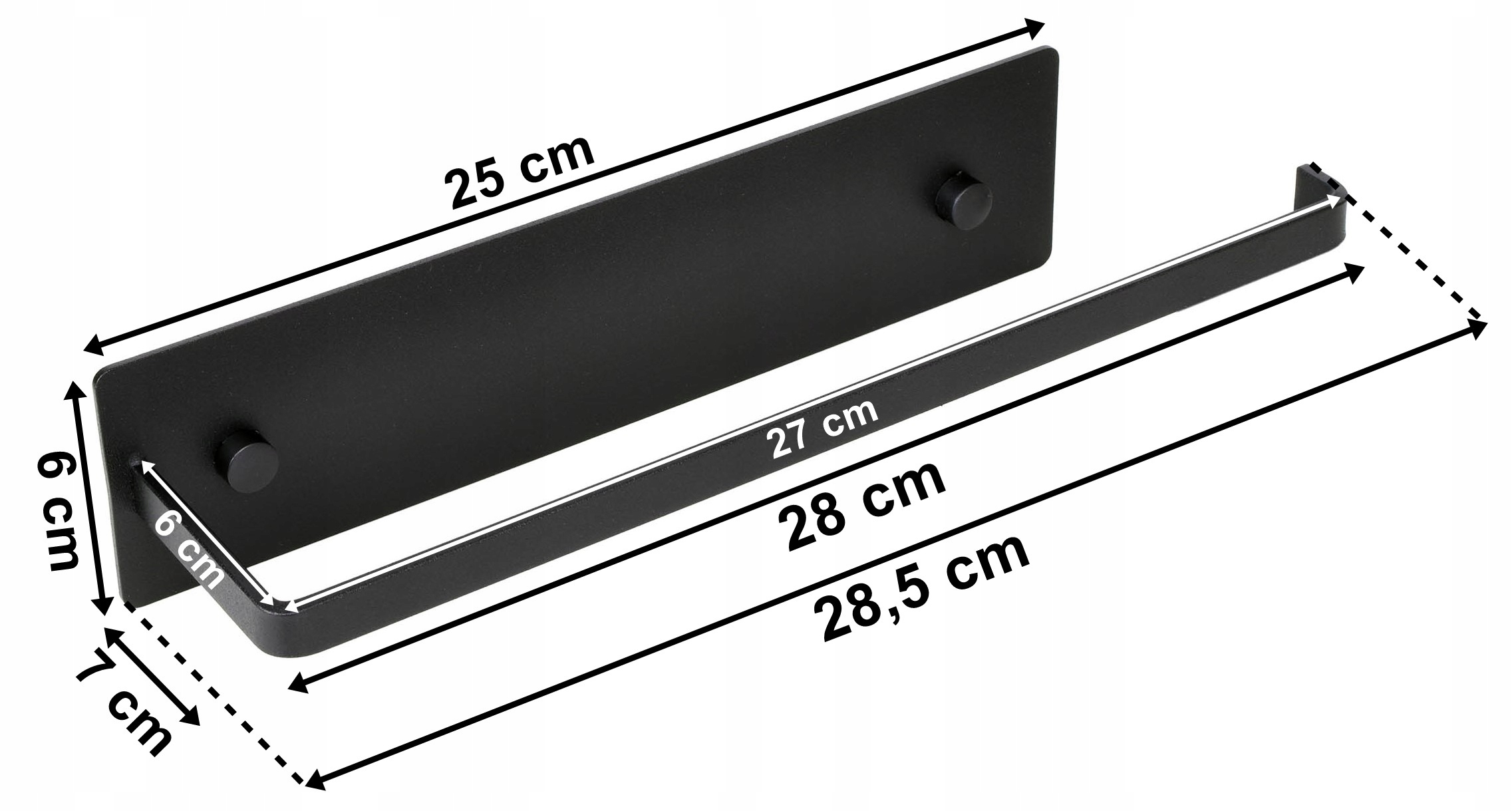 UCHWYT WIESZAK NA RĘCZNIK PAPIEROWY KUCHENNY CZARNY LOFT NA KLEJ LUB KOŁKI Waga produktu z opakowaniem jednostkowym 0.4 kg